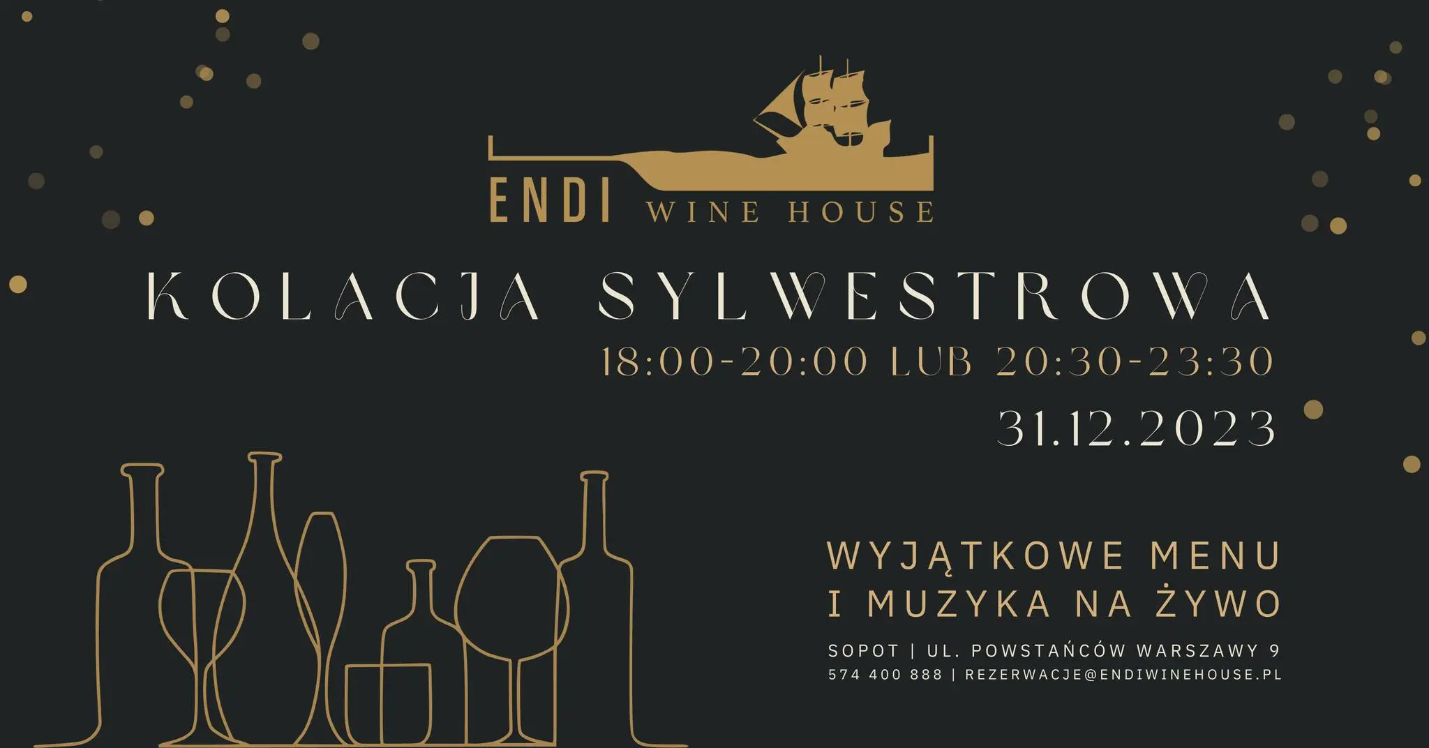 Sylwester w Sopocie: Wyjątkowa kolacja sylwestrowa w Endi Wine House